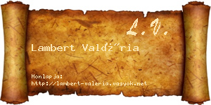 Lambert Valéria névjegykártya