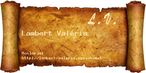 Lambert Valéria névjegykártya